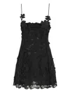Blumarine Floral-lace Mini Dress In Black