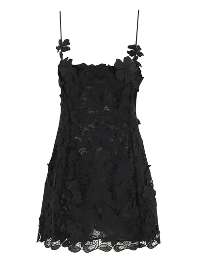 Blumarine Floral-lace Mini Dress In Black