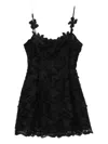 Blumarine Floral-lace Mini Party Dress In Black