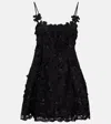 Blumarine Floral-lace Mini Dress In Black