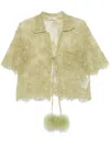 Blumarine Floral-lace Shirt In Green