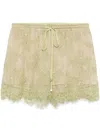 Blumarine Floral-lace Shorts In Green