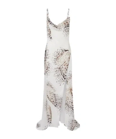Blumarine Floral Maxi Dress In White