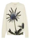 Blumarine Floral-motif Crew-neck Sweater In White