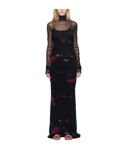 Blumarine Floral Pattern Dress In Black