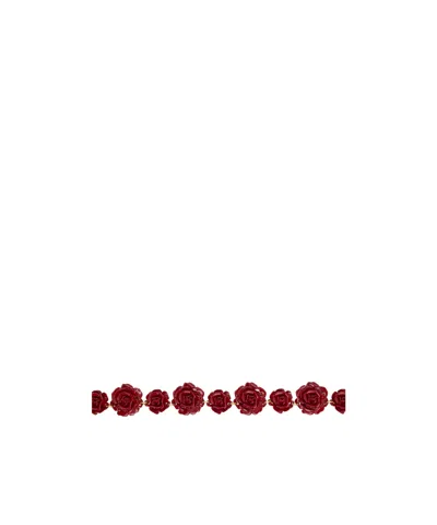 Blumarine Floral Pattern Waist Chain In Red