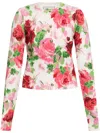 Blumarine Floral-print Knitted Top In White