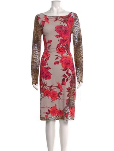 Pre-owned Blumarine Floral Print Knee-length Dress In Multi