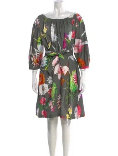 Pre-owned Blumarine Floral Print Knee-length Dress In Multi