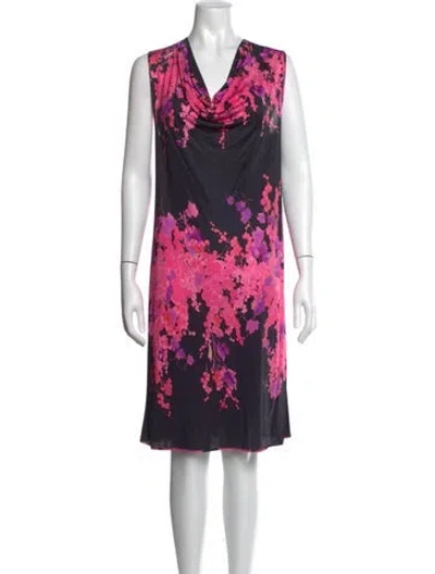 Pre-owned Blumarine Floral Print Knee-length Dress In Multi