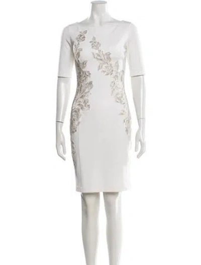 Pre-owned Blumarine Floral Print Knee-length Dress In Neutrals