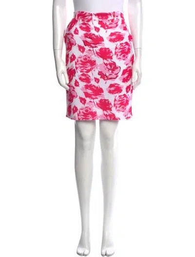 Pre-owned Blumarine Floral Print Knee-length Skirt In Pink