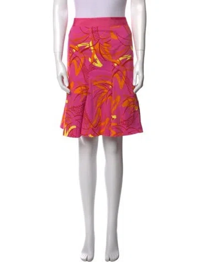 Pre-owned Blumarine Floral Print Knee-length Skirt In Pink
