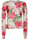 Blumarine Floral-print Knitted Top In 粉色