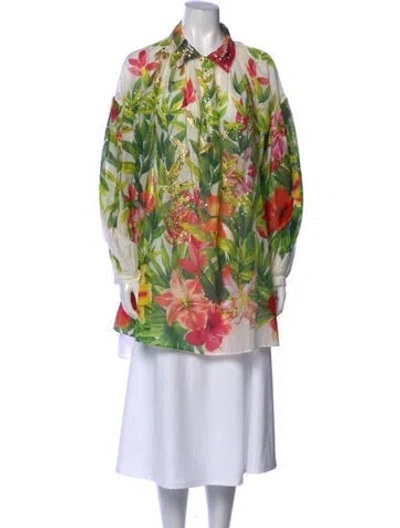 Pre-owned Blumarine Floral Print Long Sleeve Tunic