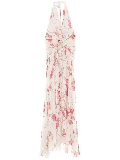 Blumarine Floral-print Maxi Dress In ホワイト