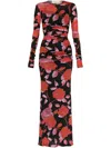 Blumarine Floral-print Maxi Dress In Red