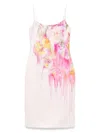 Blumarine Floral-print Midi Dress In Pink