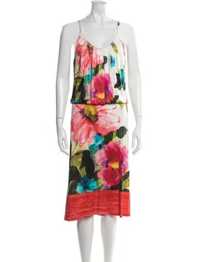Pre-owned Blumarine Floral Print Midi Length Dress In Multi