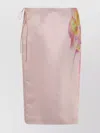 Blumarine Floral Print Midi Skirt With Side Tie