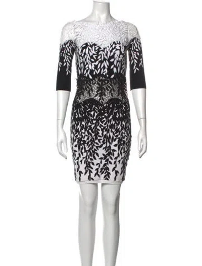 Pre-owned Blumarine Floral Print Mini Dress In Black/white