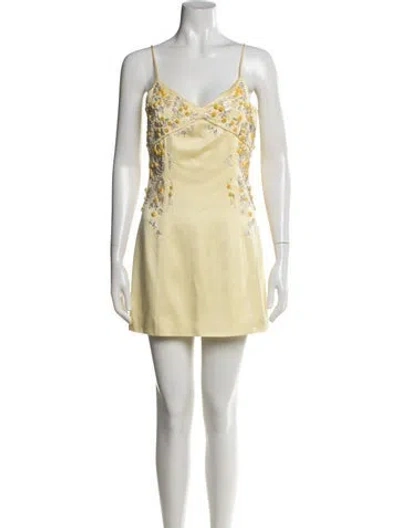 Pre-owned Blumarine Floral Print Mini Dress In Multi