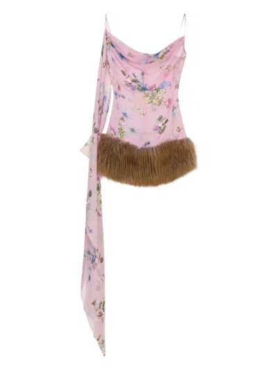 Blumarine Floral-print Mini Dress In Pink