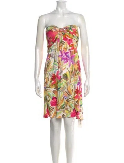 Pre-owned Blumarine Floral Print Mini Dress In Pink