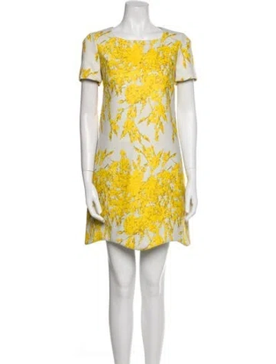 Pre-owned Blumarine Floral Print Mini Dress In Yellow