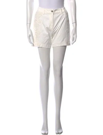 Pre-owned Blumarine Floral Print Mini Shorts In Neutrals
