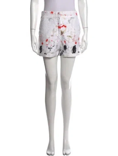 Pre-owned Blumarine Floral Print Mini Shorts In Neutrals/pink