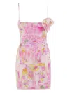 Blumarine Liquid Flower Print Jersey Dress In Pink