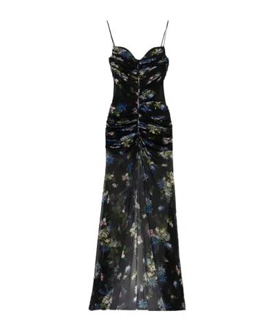 BLUMARINE BLUMARINE FLORAL PRINTED GATHERED MAXI DRESS