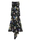Blumarine Floral-print Ruffled Asymmetric Skirt In Black