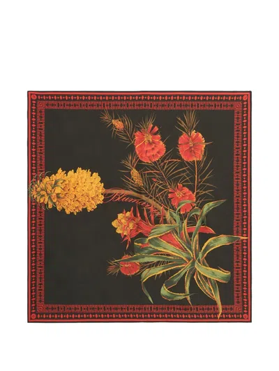 Blumarine Floral-print Scarf In Brown