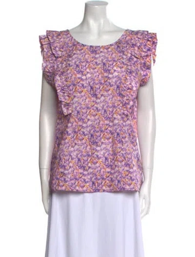 Pre-owned Blumarine Floral Print Scoop Neck Blouse In Multi