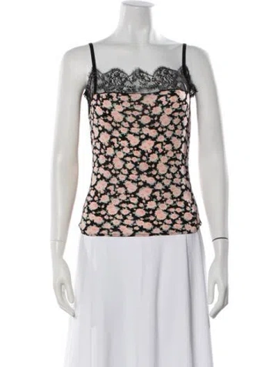 Pre-owned Blumarine Floral Print Scoop Neck Top In Pink