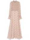 Blumarine Silk Georgette Gown In Brown