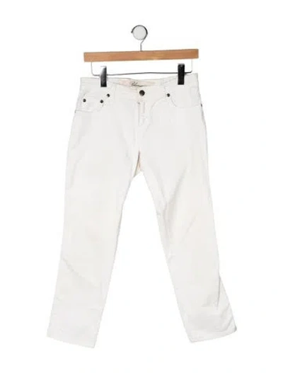 Pre-owned Blumarine Floral Print Straight Leg Pants In Neutrals