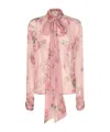 Blumarine Floral-print Tie-neck Blouse