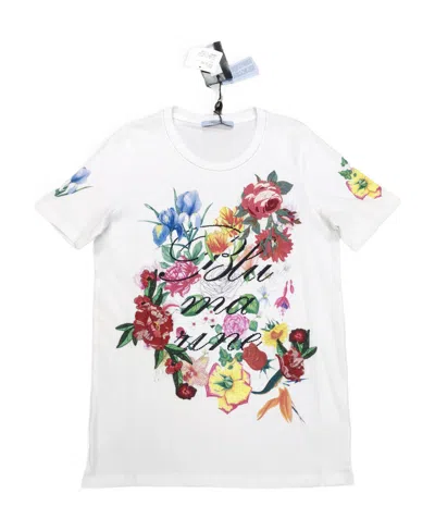 Blumarine Floral Printed T-shirt In White