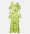 Blumarine Floral Silk Crêpe Maxi Dress In Multi