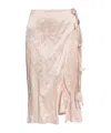 Blumarine Crinkled Wrapped Midi Skirt In Nude