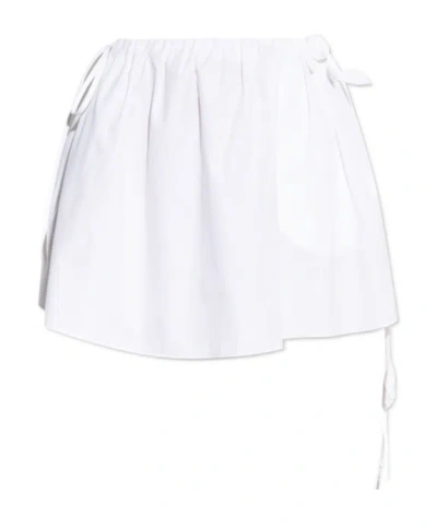 Blumarine Floral-appliqué Mini Skirt In White