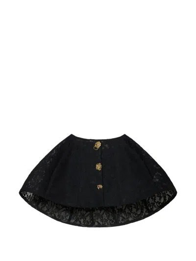 Blumarine Floral-lace Mini Skirt In Black