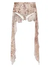 Blumarine Draped Leopard-print Cotton Shorts In 褐色