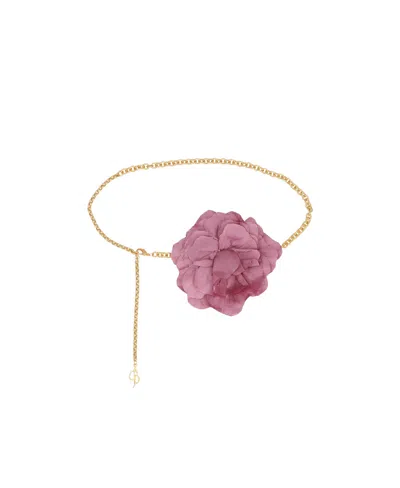 Blumarine Flower Chain Belt In Lilla