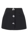 Blumarine Flower-embellished Mini Skirt In Black