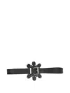 Blumarine Flower-embellishment Leather Belt In Black