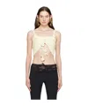 Blumarine Off-white Flower Camisole In White